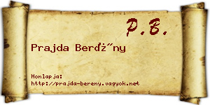Prajda Berény névjegykártya